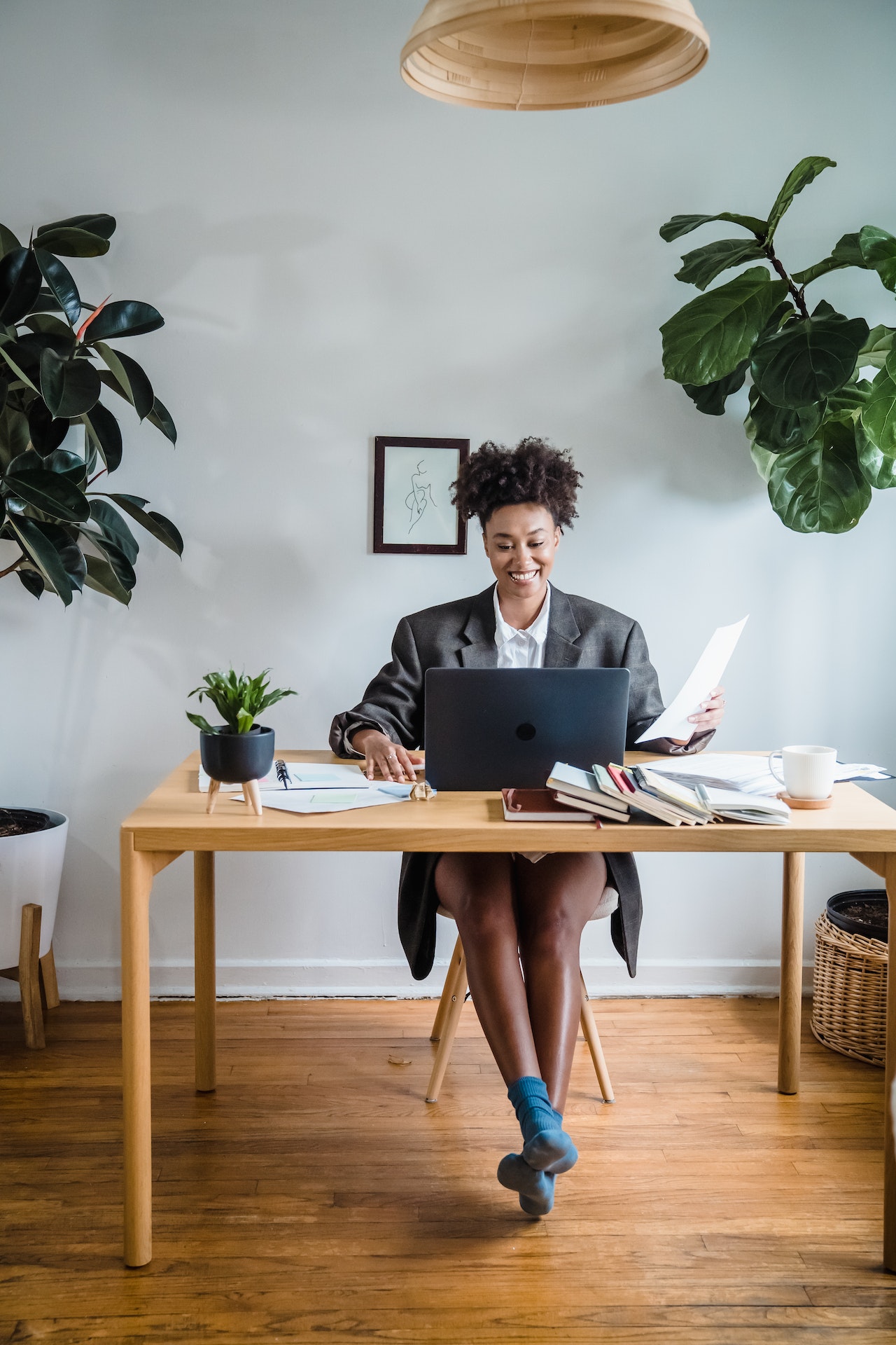 person sitting at desk